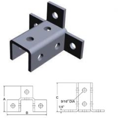 Strut Fitting Triple Wing Connector Nine Hole(Model W20)(10)