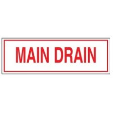 Sign Vinyl Decal 6 x 2 Main Drain