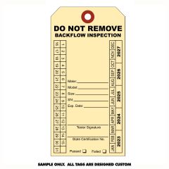 Tag Personalized (1000 qty) Back Flow Prevention (1-Sided)