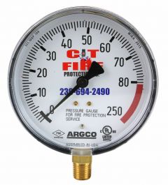 Fire Sprinkler Gauge Personalized 0-80-250##Air W/Retard UL/FM