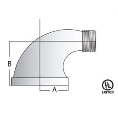 PIPE FITTING Malleable 90°St Elbow 3/8"(60/240)(=Anvil 1103)