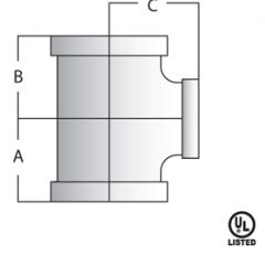 PIPE FITTING Malleable Reducing Tee ½"x½"x3/8"(80/160/48#)