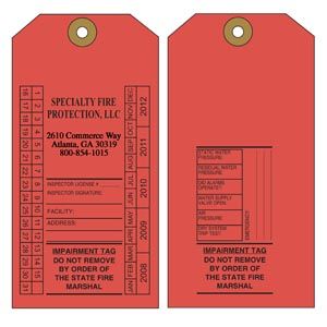 Tag Personalized(1000)GA 5yr Compliance Failure Red(2-sided)