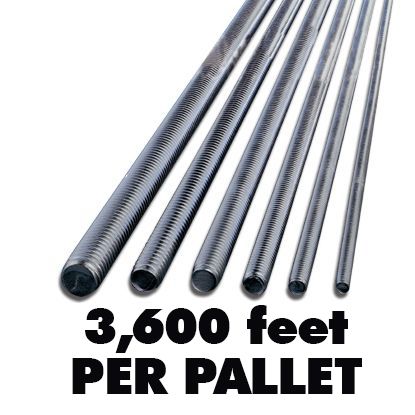 All Thread Rod Zinc plated 1/2" x 6' (sold by the pallet)