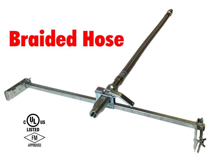 Fire Sprinkler Flexible Drop Hose 28" (3/4") Braided with preassembled bracket UL/FM