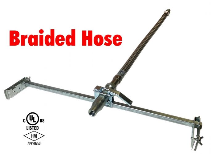 Fire Sprinkler Flexible Drop Hose 40" (1/2") Braided with preassembled bracket UL/FM