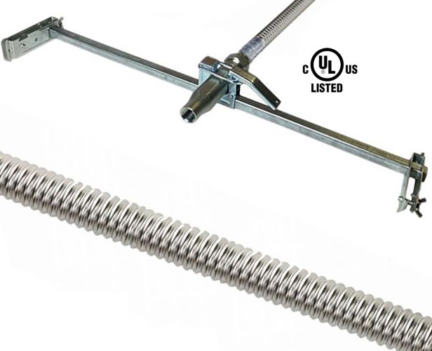 Fire Sprinkler Flexible Drop Hose 48" (1/2") Unbraided with preassembled bracket UL
