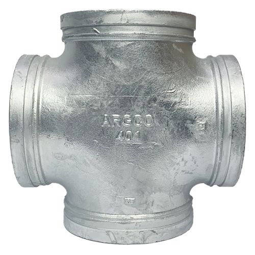 GALVANIZED Grooved Straight Cross 5" Short Radius  (401)