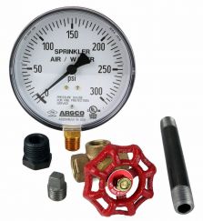 Fire Sprinkler Gauge Kit Personalized 300# Air/Water Steel back UL/FM USA