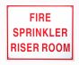 Sign Alum 12x10 Fire Sprinkler Riser Room