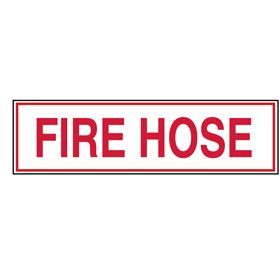 Sign Alum 12x4 Fire Hose