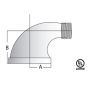 PIPE FITTING Malleable 90° St Elbow 2" (8/16)(=Anvil 1103)